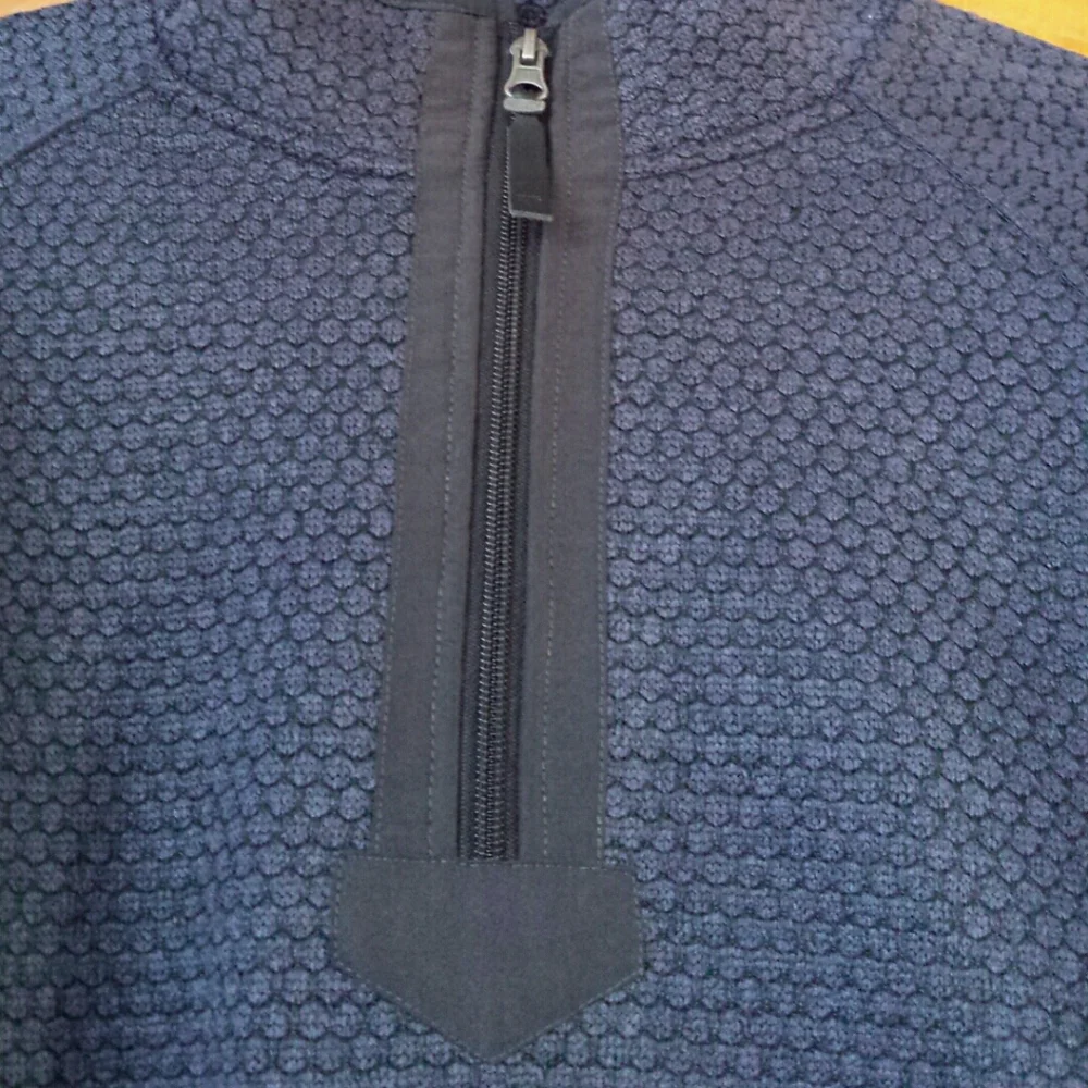 NWT Liv Outdoor Men's Blue Textured Knit 1/4 Zip Pullover S - Picture 5 of 14
